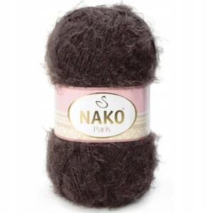 Włóczka Nako Paris włochata miękka 100g/245m BRĄZOWA 11270