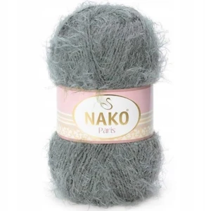 Włóczka Nako Paris włochata miękka 100g/245m CIEMNA SZARA 1690