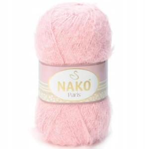 Włóczka Nako Paris włochata miękka 100g/245m PUDROWY RÓŻ 5408