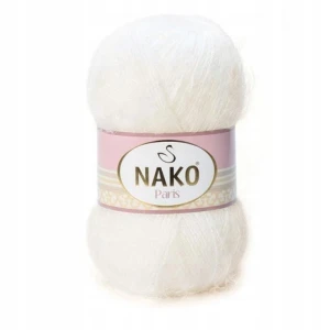 Włóczka Nako Paris włochata miękka 100g/245m ECRU 300