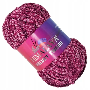 Włóczka pluszowa HIMALAYA VELVET TWEED WIŚNIOWA 91101