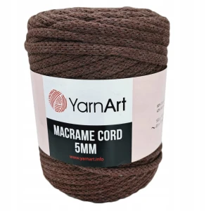 Sznurek do makramy YarnArt Macrame Cord grubość 5mm BRĄZOWY 769
