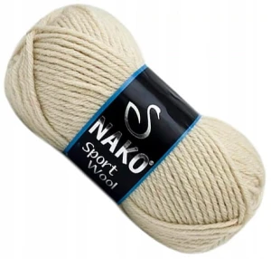 Włóczka NAKO Sport Wool Akryl Wełna 100g BEŻ 6383