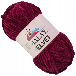 Włóczka HIMALAYA VELVET miękka pluszowa BORDOWA 90022