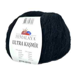 Włóczka Himalaya Ultra KASMIR alpaka+akryl 50g/175m CZARNA 824