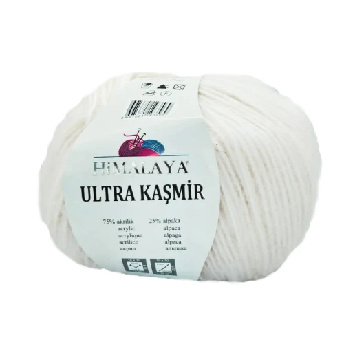 Włóczka Himalaya Ultra KASMIR alpaka+akryl 50g/175m BIAŁA 807
