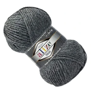 Włóczka Alize SUPERLANA MIDI z wełną 100g/170m CIEMNY POPIEL 182