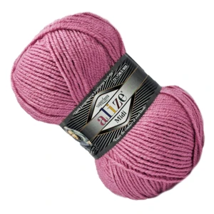 Włóczka Alize SUPERLANA MIDI z wełną 100g/170m CIEMNY RÓŻ 204