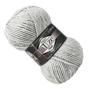 Włóczka Alize SUPERLANA MIDI z wełną 100g/170m JASNY POPIEL 208