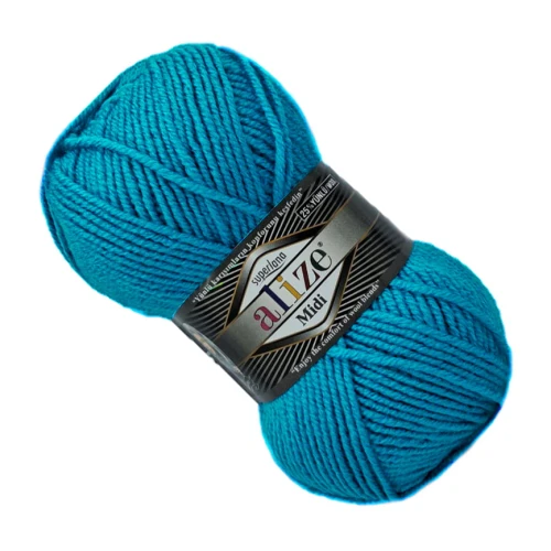 Włóczka Alize SUPERLANA MIDI z wełną 100g/170m NIEBIESKA 484