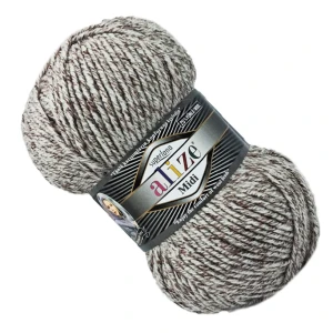 Włóczka Alize SUPERLANA MIDI z wełną 100g/170m BEŻOWA MELANŻ 803