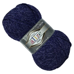 Włóczka Alize SUPERLANA MIDI z wełną 100g/170m GRANATOWA MELANŻ 805