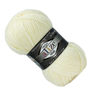 Włóczka Alize SUPERLANA MIDI z wełną 100g/170m KREMOWA 01