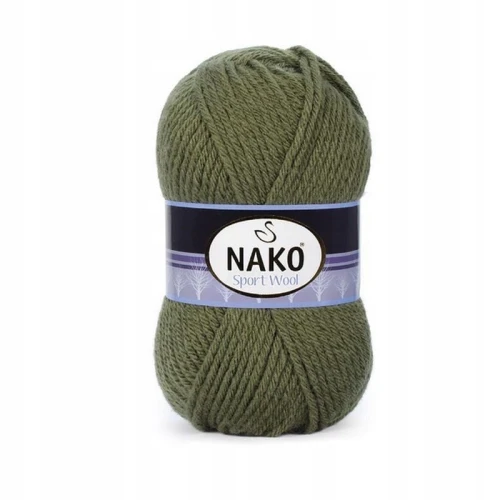 Włóczka NAKO Sport Wool Akryl wełna KHAKI 11946