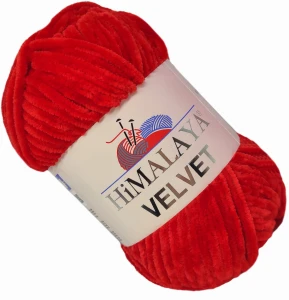 Włóczka Mięciutka HIMALAYA VELVET CZERWONY 90018