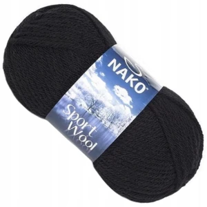 Włóczka NAKO Sport Wool 100g/120m Akryl CZARNY 217