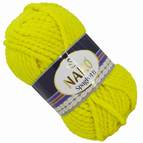 Włóczka NAKO Spaghetti Akryl gruba CYTRYNOWA 10633
