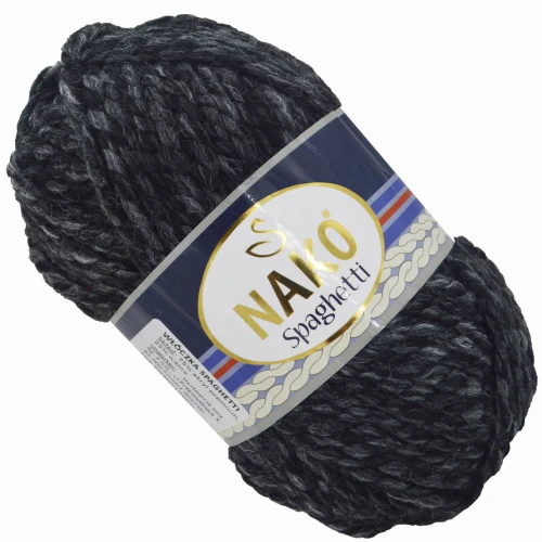 Włóczka NAKO Spaghetti Akryl wełna gruba 100g GRAFITOWA 23624