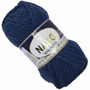 Włóczka NAKO Spaghetti gruba 100g akryl wełna CIEMNY JEANS 2796