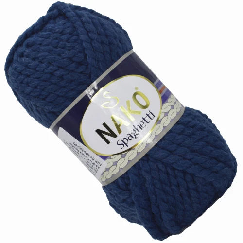 Włóczka NAKO Spaghetti gruba 100g akryl wełna CIEMNY JEANS 2796