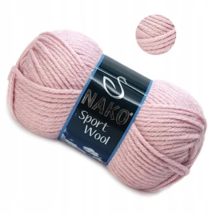 Włóczka NAKO Sport Wool 100g/120m blady róż 10639
