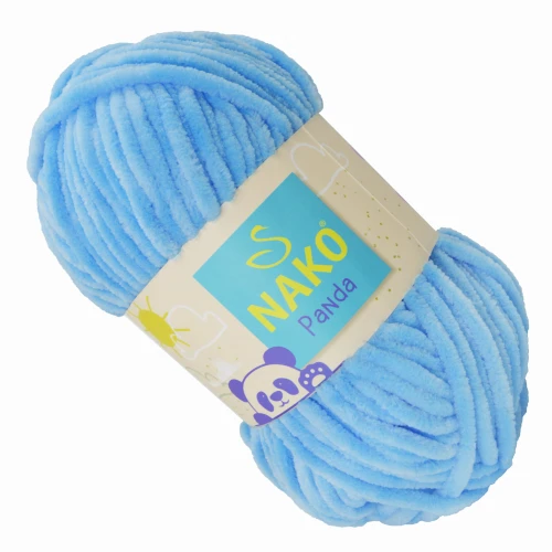 Włóczka Nako Panda pluszowa gruba 100g NIEBIESKA 3123