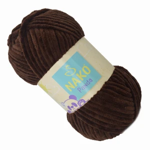 Włóczka Nako Panda pluszowa gruba 100g BRĄZOWA 3105