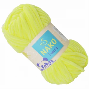 Włóczka Nako Panda pluszowa gruba 100g CYTRYNOWA 3093