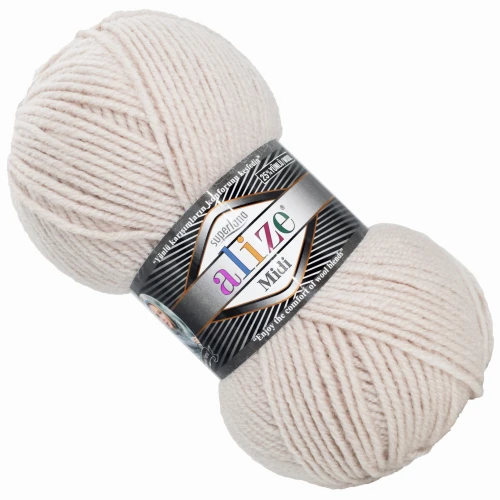 Włóczka Alize SUPERLANA MIDI z wełną 100g/170m ECRU 599