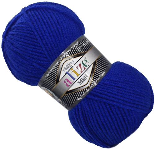 Włóczka Alize SUPERLANA MIDI z wełną 100g/170m SZAFIROWA 141