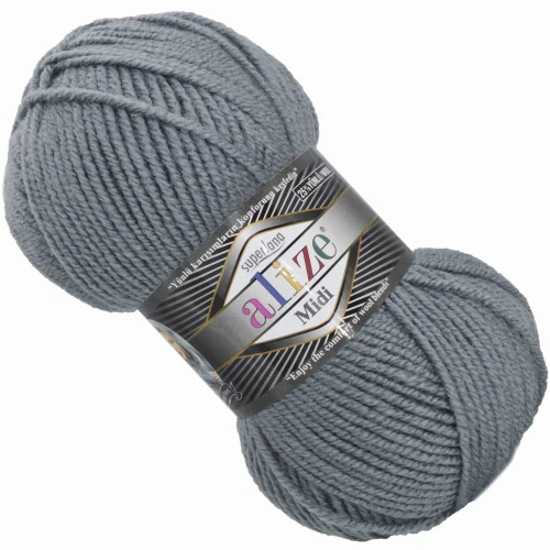 Włóczka Alize SUPERLANA MIDI z wełną 100g/170m POPIELATA 87