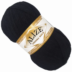 Włóczka Alize Angora Gold z wełną 100g/550m CZARNA 060
