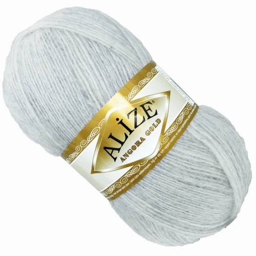Włóczka Alize Angora Gold z wełną 100g/550m JASNA POPIELATA 208