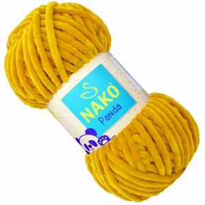 Włóczka Nako Panda pluszowa gruba 100g MUSZTARDOWA 3086