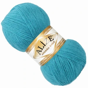 Włóczka Alize Angora Gold z wełną 100g/550m TURKUSOWA 164