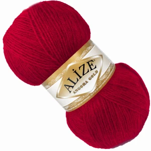 Włóczka Alize Angora Gold z wełną 100g/550m CZERWONA 106