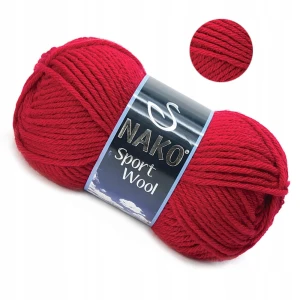 Włóczka NAKO Sport Wool Akryl wełna czerwony 3641