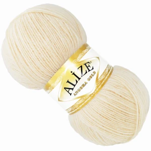 Włóczka Alize Angora Gold z wełną 100g/550m KREMOWA 067