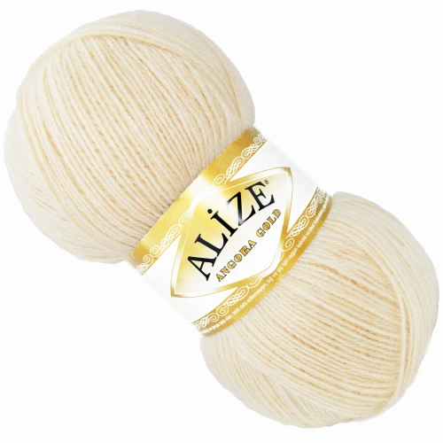 Włóczka Alize Angora Gold z wełną 100g/550m KREMOWA 067