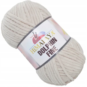 Włóczka pluszowa cienka HIMALAYA Dolphin Fine 100g/175m JASNA BEŻOWA 80522