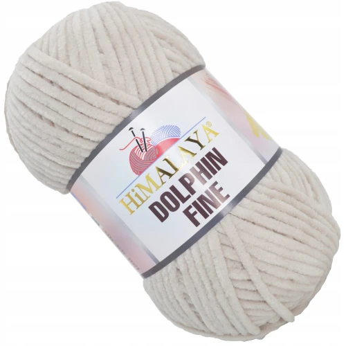 Włóczka pluszowa cienka HIMALAYA Dolphin Fine 100g/175m JASNA BEŻOWA 80522