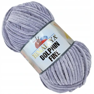 Włóczka pluszowa cienka HIMALAYA Dolphin Fine 100g/175m SZARA 80510