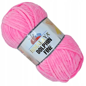 Włóczka pluszowa cienka HIMALAYA Dolphin Fine 100g/175m RÓŻOWA 80507