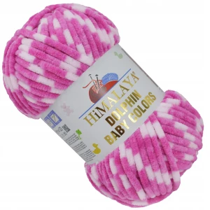 Włóczka HIMALAYA Dolphin Baby COLORS pluszowa 100g BIAŁA WRZOSOWA 80435