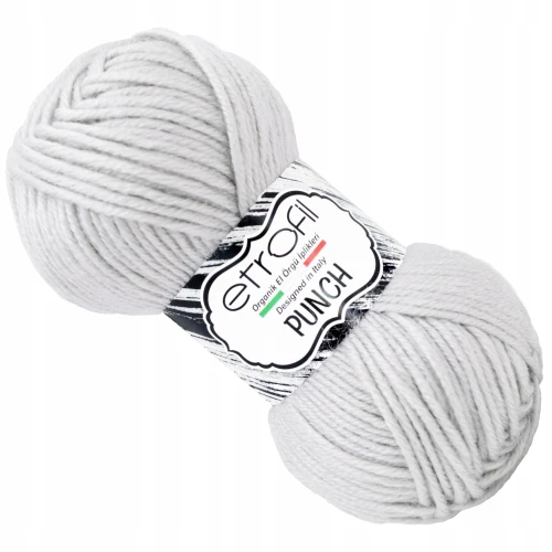 Włóczka Etrofil PUNCH 25g 70m 100% Mikro Akryl POPIELATA 79076