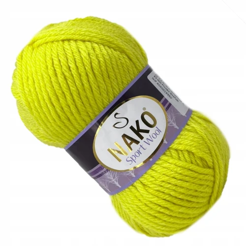 Włóczka NAKO Sport Wool akryl wełna 100g/120m ŻÓŁTA 10633