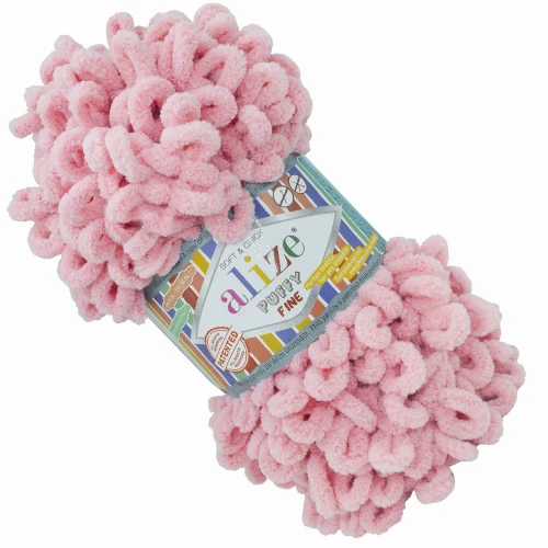 Włóczka Alize PUFFY FINE małe pętelki ZGASZONY RÓŻ 161