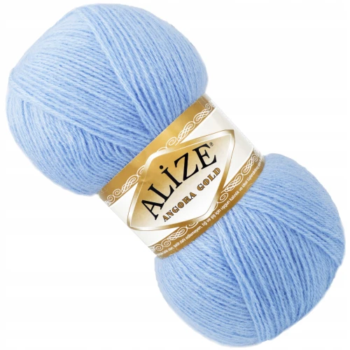 Włóczka Alize Angora Gold z wełną 100g/550m BŁĘKITNA 953