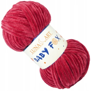 Włóczka Baby Fox pluszowa gruba 100g BORDOWA 73