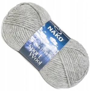 Włóczka NAKO Sport Wool Akryl Wełna 100g SZARY 195